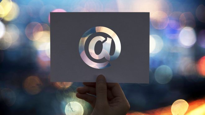 Email network communication perforated paper at sign